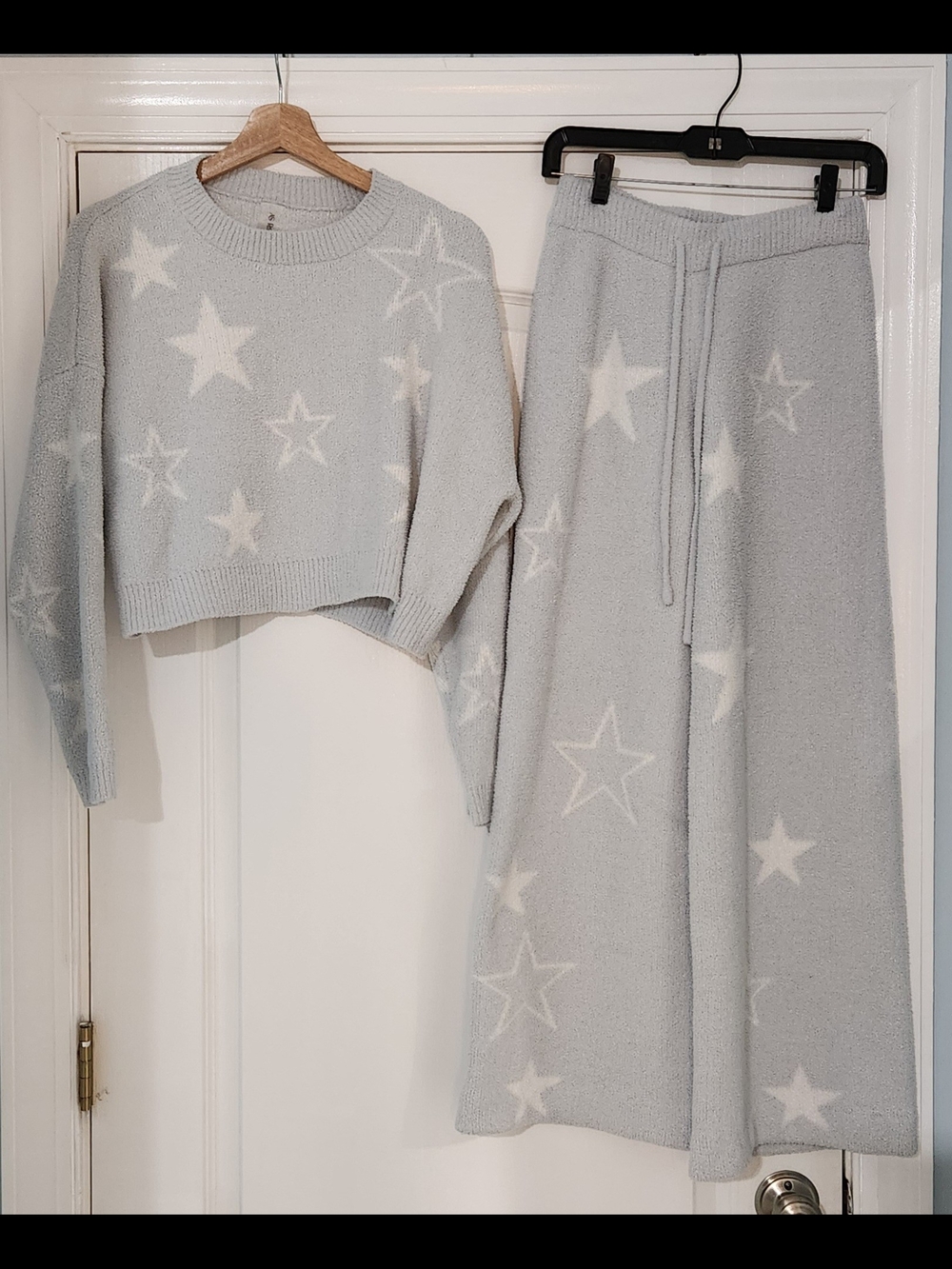 Altered State Revival Cozy Star Knit Pajama Set - Light Blue
